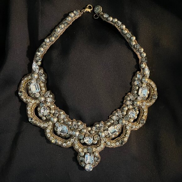 Crystal and Pearl Necklace and Bracelet Set - Martine Wester (London) - Picture 1 of 5